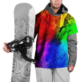 Накидка на куртку 3D с принтом Grunge paint в Петрозаводске, 100% полиэстер |  | абстракция | абстракция красок | арт | брызги | краска | цветные