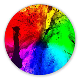 Коврик круглый с принтом Grunge paint в Петрозаводске, резина и полиэстер | круглая форма, изображение наносится на всю лицевую часть | абстракция | абстракция красок | арт | брызги | краска | цветные