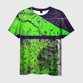 Мужская футболка 3D с принтом Краска(grunge) в Петрозаводске, 100% полиэфир | прямой крой, круглый вырез горловины, длина до линии бедер | гранж | потертости | стена
