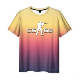 Мужская футболка 3D с принтом Fade cs:go в Петрозаводске, 100% полиэфир | прямой крой, круглый вырез горловины, длина до линии бедер | counter strike | cs go | fade cs go