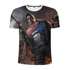 Мужская футболка 3D спортивная с принтом Революция США в Петрозаводске, 100% полиэстер с улучшенными характеристиками | приталенный силуэт, круглая горловина, широкие плечи, сужается к линии бедра | 