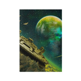 Обложка для паспорта матовая кожа с принтом Космос в Петрозаводске, натуральная матовая кожа | размер 19,3 х 13,7 см; прозрачные пластиковые крепления | Тематика изображения на принте: вселенная | звезды | космос | красота | нло | планета