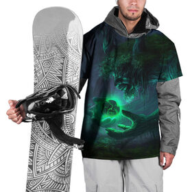 Накидка на куртку 3D с принтом Лесной дух в Петрозаводске, 100% полиэстер |  | арт | волшебство | дерево | лесной дух | сфера