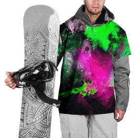 Накидка на куртку 3D с принтом Брызги красок в Петрозаводске, 100% полиэстер |  | кляксы | разноцветный | яркий