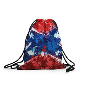 Рюкзак-мешок 3D с принтом Флаг в Петрозаводске, 100% полиэстер | плотность ткани — 200 г/м2, размер — 35 х 45 см; лямки — толстые шнурки, застежка на шнуровке, без карманов и подкладки | Тематика изображения на принте: звезды | конфедерация | краска | красный | флаг
