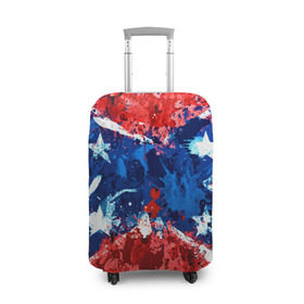 Чехол для чемодана 3D с принтом Флаг в Петрозаводске, 86% полиэфир, 14% спандекс | двустороннее нанесение принта, прорези для ручек и колес | звезды | конфедерация | краска | красный | флаг