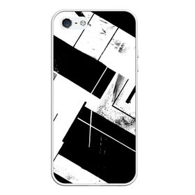 Чехол силиконовый для Телефон Apple iPhone 5/5S с принтом Линии в Петрозаводске, Силикон | Область печати: задняя сторона чехла, без боковых панелей | Тематика изображения на принте: белый | геометрия | черный