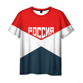 Мужская футболка 3D с принтом Форма в Петрозаводске, 100% полиэфир | прямой крой, круглый вырез горловины, длина до линии бедер | 2016 | олимпиада | ретро | россия | сборная | сборная россии | советский союз | ссср
