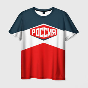 Мужская футболка 3D с принтом Россия СССР в Петрозаводске, 100% полиэфир | прямой крой, круглый вырез горловины, длина до линии бедер | 2016 | олимпиада | ретро | россия | сборная | сборная россии | советский союз | ссср