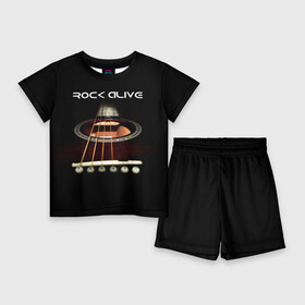Детский костюм с шортами 3D с принтом ROCK ALIVE в Петрозаводске,  |  | rock | рок | рок жив | рок музыка | русский рок