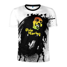 Мужская футболка 3D спортивная с принтом Bob Marley в Петрозаводске, 100% полиэстер с улучшенными характеристиками | приталенный силуэт, круглая горловина, широкие плечи, сужается к линии бедра | Тематика изображения на принте: bob marley | боб марли | музыка | регги | ямайка