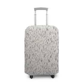 Чехол для чемодана 3D с принтом Белый мех в Петрозаводске, 86% полиэфир, 14% спандекс | двустороннее нанесение принта, прорези для ручек и колес | шерсть