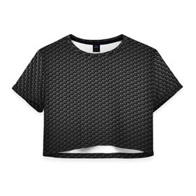 Женская футболка 3D укороченная с принтом Нано-сетка в Петрозаводске, 100% полиэстер | круглая горловина, длина футболки до линии талии, рукава с отворотами | арт | нано | сетка | текстуры | технологии