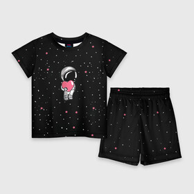 Детский костюм с шортами 3D с принтом Космонавт 4 в Петрозаводске,  |  | astro | moon | space monkey | star | stars | астронавт | звезды | земля | космонавт | космос | луна | скафандр