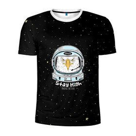 Мужская футболка 3D спортивная с принтом Космонавт 7 в Петрозаводске, 100% полиэстер с улучшенными характеристиками | приталенный силуэт, круглая горловина, широкие плечи, сужается к линии бедра | astro | moon | space monkey | star | stars | астронавт | животные | звезды | земля | космонавт | космос | луна | скафандр