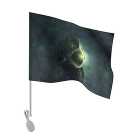 Флаг для автомобиля с принтом Рыба удильщик в Петрозаводске, 100% полиэстер | Размер: 30*21 см | рыбалка