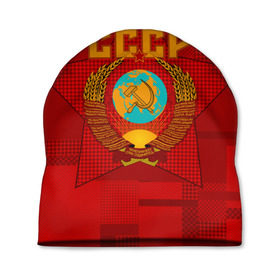 Шапка 3D с принтом СССР в Петрозаводске, 100% полиэстер | универсальный размер, печать по всей поверхности изделия | ussr | герб | звезда | коммунизм | серп и молот | советский союз