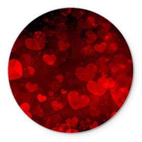 Коврик круглый с принтом Сердечко в Петрозаводске, резина и полиэстер | круглая форма, изображение наносится на всю лицевую часть | 14 февраля | красная | любовь | сердце