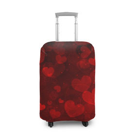 Чехол для чемодана 3D с принтом Сердечко в Петрозаводске, 86% полиэфир, 14% спандекс | двустороннее нанесение принта, прорези для ручек и колес | 14 февраля | красная | любовь | сердце