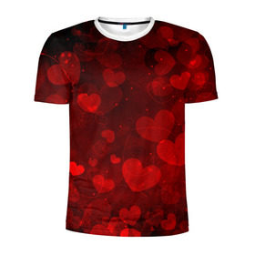 Мужская футболка 3D спортивная с принтом Сердечко в Петрозаводске, 100% полиэстер с улучшенными характеристиками | приталенный силуэт, круглая горловина, широкие плечи, сужается к линии бедра | 14 февраля | красная | любовь | сердце