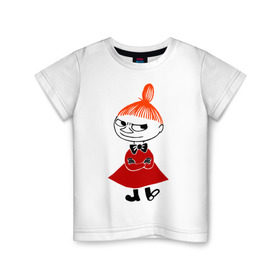 Детская футболка хлопок с принтом Малышка Мю в Петрозаводске, 100% хлопок | круглый вырез горловины, полуприлегающий силуэт, длина до линии бедер | муми тролль