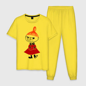 Мужская пижама хлопок с принтом Малышка Мю в Петрозаводске, 100% хлопок | брюки и футболка прямого кроя, без карманов, на брюках мягкая резинка на поясе и по низу штанин
 | муми тролль