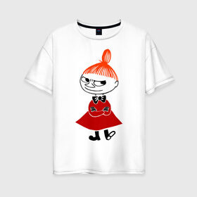 Женская футболка хлопок Oversize с принтом Малышка Мю в Петрозаводске, 100% хлопок | свободный крой, круглый ворот, спущенный рукав, длина до линии бедер
 | муми тролль