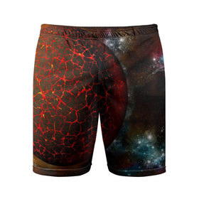 Мужские шорты 3D спортивные с принтом Вселенная в Петрозаводске,  |  | взрыв | вселенная | гравитация | космос | лава | планета