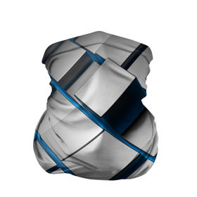 Бандана-труба 3D с принтом Текстура в Петрозаводске, 100% полиэстер, ткань с особыми свойствами — Activecool | плотность 150‒180 г/м2; хорошо тянется, но сохраняет форму | квадраты | кубы | серый