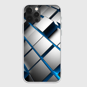 Чехол для iPhone 12 Pro Max с принтом Текстура в Петрозаводске, Силикон |  | квадраты | кубы | серый