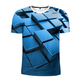 Мужская футболка 3D спортивная с принтом Текстура в Петрозаводске, 100% полиэстер с улучшенными характеристиками | приталенный силуэт, круглая горловина, широкие плечи, сужается к линии бедра | 3д | квадраты | новые | популярные | текстура