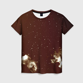 Женская футболка 3D с принтом Old kosmos в Петрозаводске, 100% полиэфир ( синтетическое хлопкоподобное полотно) | прямой крой, круглый вырез горловины, длина до линии бедер | вселенная | галактика | звезды | планеты | туманность