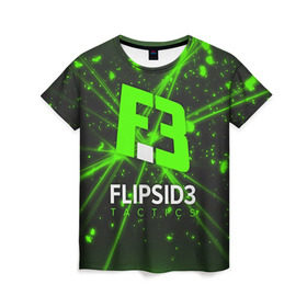 Женская футболка 3D с принтом flipsid3 1 в Петрозаводске, 100% полиэфир ( синтетическое хлопкоподобное полотно) | прямой крой, круглый вырез горловины, длина до линии бедер | flipsid