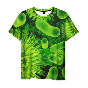 Мужская футболка 3D с принтом Вирус в Петрозаводске, 100% полиэфир | прямой крой, круглый вырез горловины, длина до линии бедер | вирус | клетка | макро | медицина | молекула