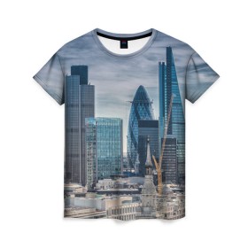 Женская футболка 3D с принтом London в Петрозаводске, 100% полиэфир ( синтетическое хлопкоподобное полотно) | прямой крой, круглый вырез горловины, длина до линии бедер | england | europe | london | англия | великобритания | высотки | королева | лондон | мегаполис | туризм