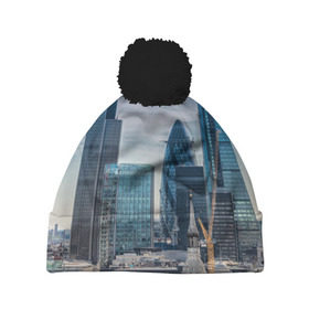 Шапка 3D c помпоном с принтом London в Петрозаводске, 100% полиэстер | универсальный размер, печать по всей поверхности изделия | england | europe | london | англия | великобритания | высотки | королева | лондон | мегаполис | туризм
