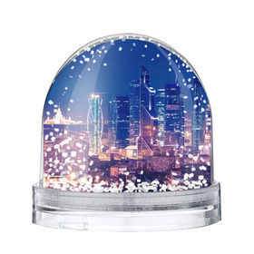 Снежный шар с принтом Ночная Москва в Петрозаводске, Пластик | Изображение внутри шара печатается на глянцевой фотобумаге с двух сторон | город | москва сити | пейзаж