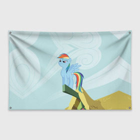 Флаг-баннер с принтом Rainbow в Петрозаводске, 100% полиэстер | размер 67 х 109 см, плотность ткани — 95 г/м2; по краям флага есть четыре люверса для крепления | my little pony | луна | пинки пай | пони | рарити | рейнбоу дэш | селестия | сумеречная искорка | флаттершай | эплджек