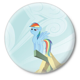 Значок с принтом Rainbow в Петрозаводске,  металл | круглая форма, металлическая застежка в виде булавки | my little pony | луна | пинки пай | пони | рарити | рейнбоу дэш | селестия | сумеречная искорка | флаттершай | эплджек