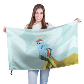Флаг 3D с принтом Rainbow в Петрозаводске, 100% полиэстер | плотность ткани — 95 г/м2, размер — 67 х 109 см. Принт наносится с одной стороны | my little pony | луна | пинки пай | пони | рарити | рейнбоу дэш | селестия | сумеречная искорка | флаттершай | эплджек