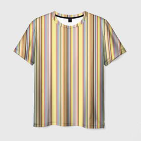 Мужская футболка 3D с принтом Полоски в Петрозаводске, 100% полиэфир | прямой крой, круглый вырез горловины, длина до линии бедер | полоски | полосы | разноцветные | текстура