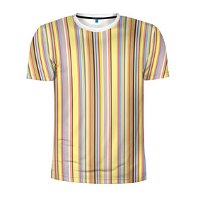 Мужская футболка 3D спортивная с принтом Полоски в Петрозаводске, 100% полиэстер с улучшенными характеристиками | приталенный силуэт, круглая горловина, широкие плечи, сужается к линии бедра | полоски | полосы | разноцветные | текстура
