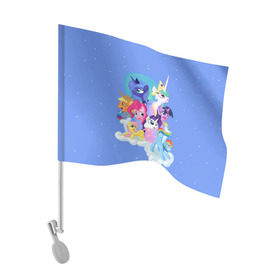 Флаг для автомобиля с принтом Night в Петрозаводске, 100% полиэстер | Размер: 30*21 см | my little pony | луна | пинки пай | пони | рарити | рейнбоу дэш | селестия | сумеречная искорка | флаттершай | эплджек