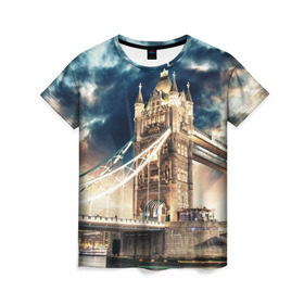 Женская футболка 3D с принтом Англия в Петрозаводске, 100% полиэфир ( синтетическое хлопкоподобное полотно) | прямой крой, круглый вырез горловины, длина до линии бедер | england | europe | london | англия | биг бен | великобритания | высотки | королева | лондон | мегаполис | тауэрский мост | туризм