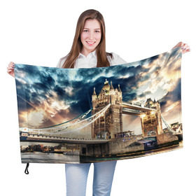 Флаг 3D с принтом Англия в Петрозаводске, 100% полиэстер | плотность ткани — 95 г/м2, размер — 67 х 109 см. Принт наносится с одной стороны | england | europe | london | англия | биг бен | великобритания | высотки | королева | лондон | мегаполис | тауэрский мост | туризм