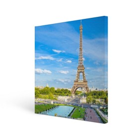 Холст квадратный с принтом Париж в Петрозаводске, 100% ПВХ |  | france | paris | париж | франция | эйфелева башня