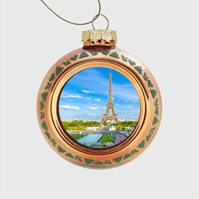Стеклянный ёлочный шар с принтом Париж в Петрозаводске, Стекло | Диаметр: 80 мм | france | paris | париж | франция | эйфелева башня
