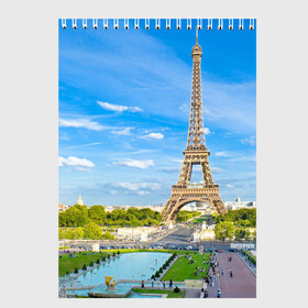 Скетчбук с принтом Париж в Петрозаводске, 100% бумага
 | 48 листов, плотность листов — 100 г/м2, плотность картонной обложки — 250 г/м2. Листы скреплены сверху удобной пружинной спиралью | Тематика изображения на принте: france | paris | париж | франция | эйфелева башня