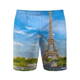 Мужские шорты 3D спортивные с принтом Париж в Петрозаводске,  |  | france | paris | париж | франция | эйфелева башня