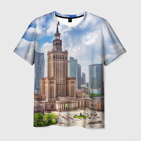 Мужская футболка 3D с принтом Польша в Петрозаводске, 100% полиэфир | прямой крой, круглый вырез горловины, длина до линии бедер | europe | poland | warsaw | беловежская пуща | варшава | европа | евросоюз | ес | краков | отпуск | польша | туризм